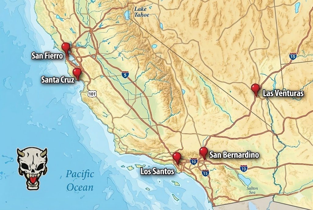 Vagrants Chapters Map